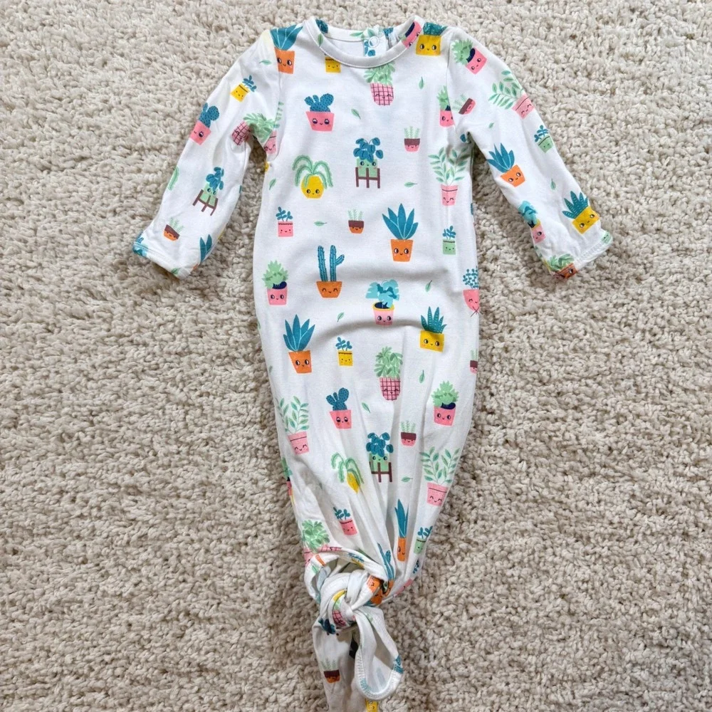 Angel Dear Baby Bamboo Knotted Gown 0-3M Potted Plants Succulent Newborn